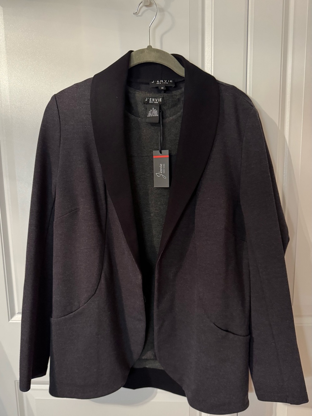 J’Envie Gray and Black Shawl Blazer Sz Small